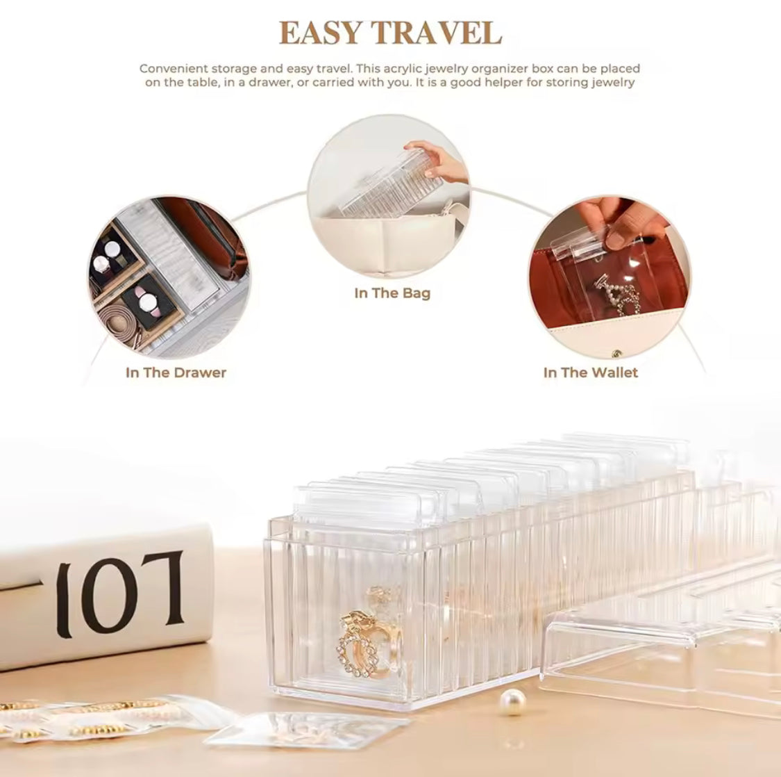 Jewelry Organizer With 20 Mini Pouches, Transparent Waterproof Earring Jewelry Storage Box, Acrylic Jewelry Box With 20 Anti Tarnish Jewelry Pouch Jewelry Organizer With 20 Mini Pouches, Transparent Waterproof Earring Jewelry Storage Box, Acrylic Jewelry Box With 20 Anti Tarnish Jewelry Pouch